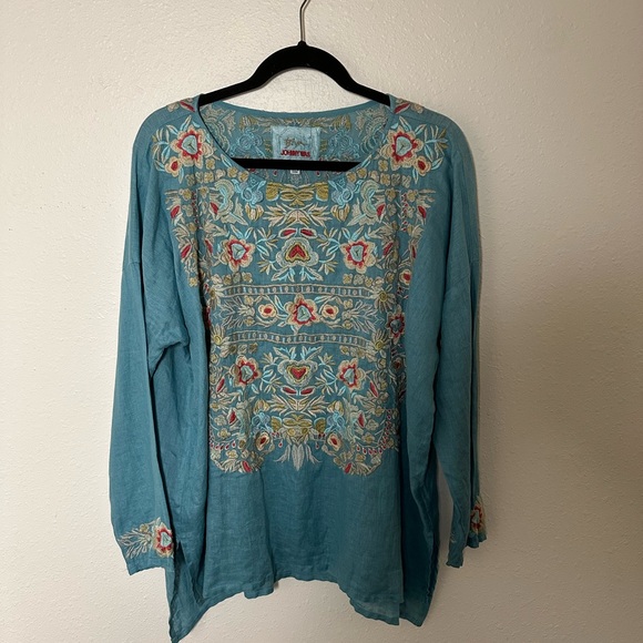 Johnny Was Biya Salas embroidered linen blouse - Picture 2 of 8